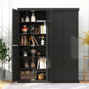 72.5 Inches Tall Buffet Cabinet with 6-Tier Shelves and 4 Doors by LJGDeals