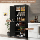 72.5 Inches Tall Buffet Cabinet with 6-Tier Shelves and 4 Doors by LJGDeals