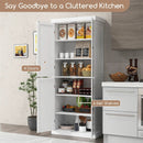 72.5 Inches Tall Buffet Cabinet with 6-Tier Shelves and 4 Doors by DirectDeals