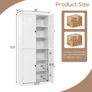 72.5 Inches Tall Buffet Cabinet with 6-Tier Shelves and 4 Doors by LJGDeals