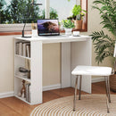 Computer Desk with Bookshelf for Small Space-White by LJGDeals