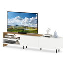 Modern TV Stand for 80 Inches TVs with Storage Shelves and Cabinets-White by LJGDeals