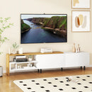 Modern TV Stand for 80 Inches TVs with Storage Shelves and Cabinets-White by LJGDeals
