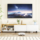 Modern TV Stand for 80 Inches TVs with Storage Shelves and Cabinets-White by LJGDeals