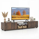 Modern TV Stand for up to 70" TVs Minimalist Entertainment Center with 2 Doors and Open Shelves-Rustic Brown by LJGDeals