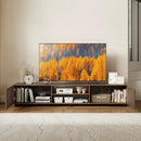 Modern TV Stand for up to 70" TVs Minimalist Entertainment Center with 2 Doors and Open Shelves-Rustic Brown by LJGDeals