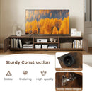 Modern TV Stand for up to 70" TVs Minimalist Entertainment Center with 2 Doors and Open Shelves-Rustic Brown by LJGDeals