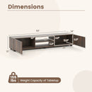 Modern TV Stand for up to 70" TVs Minimalist Entertainment Center with 2 Doors and Open Shelves-Rustic Brown by LJGDeals