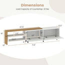 Modern TV Stand for 80 Inches TVs with Storage Shelves and Cabinets-White by LJGDeals