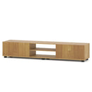 Modern TV Stand for up to 70" TVs Minimalist Entertainment Center with 2 Doors and Open Shelves-Rustic Brown by LJGDeals