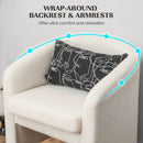 Modern Upholstered Barrel Teddy Velvet Chair with Ottoman by DirectDeals