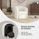 Modern Upholstered Barrel Teddy Velvet Chair with Ottoman by LJGDeals