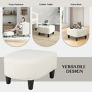 Modern Upholstered Barrel Teddy Velvet Chair with Ottoman by LJGDeals