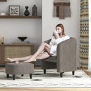 Modern Upholstered Barrel Teddy Velvet Chair with Ottoman by LJGDeals