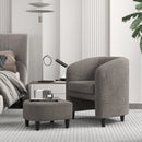 Modern Upholstered Barrel Teddy Velvet Chair with Ottoman by DirectDeals