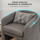 Modern Upholstered Barrel Teddy Velvet Chair with Ottoman by DirectDeals