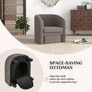 Modern Upholstered Barrel Teddy Velvet Chair with Ottoman by DirectDeals