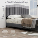 Modern Upholstered Bed Frame with Adjustable Vertical Channel Tufted Headboard-Queen Size by LJGDeals