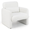 Modern Upholstered Chenille Accent Chair with Removable Lumbar Pillow-White by LJGDeals