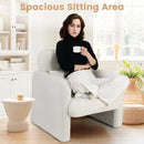 Modern Upholstered Chenille Accent Chair with Removable Lumbar Pillow-White by LJGDeals