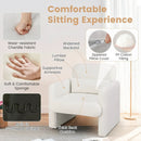 Modern Upholstered Chenille Accent Chair with Removable Lumbar Pillow-White by LJGDeals