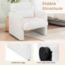 Modern Upholstered Chenille Accent Chair with Removable Lumbar Pillow-White by LJGDeals