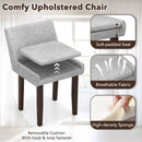 Modern Upholstered Fabric Side Leisure Chair Set of 2-Gray by LJGDeals