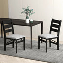 Modern Upholstered Folding Chairs Set of 2 with Comfy Backrest-Black by LJGDeals