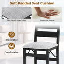 Modern Upholstered Folding Chairs Set of 2 with Comfy Backrest-Black by LJGDeals