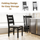 Modern Upholstered Folding Chairs Set of 2 with Comfy Backrest-Black