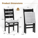 Modern Upholstered Folding Chairs Set of 2 with Comfy Backrest-Black