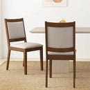 Modern Dining Upholstered Kitchen Chair Set of 2 with Padded Backrest-Brown by LJGDeals
