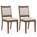 Modern Dining Upholstered Kitchen Chair Set of 2 with Padded Backrest-Brown by LJGDeals