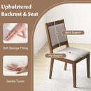 Modern Dining Upholstered Kitchen Chair Set of 2 with Padded Backrest-Brown by LJGDeals