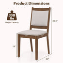 Modern Dining Upholstered Kitchen Chair Set of 2 with Padded Backrest-Brown by LJGDeals