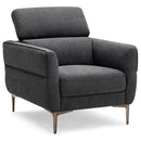 Modern Upholstered Single Sofa with Adjustable Headrest by LJGDeals