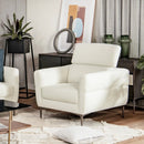 Modern Upholstered Single Sofa with Adjustable Headrest by LJGDeals