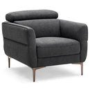 Modern Upholstered Single Sofa with Adjustable Headrest by DirectDeals