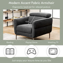 Modern Upholstered Single Sofa with Adjustable Headrest by DirectDeals