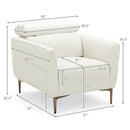 Modern Upholstered Single Sofa with Adjustable Headrest by LJGDeals