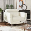 Modern Upholstered Single Sofa with Adjustable Headrest by DirectDeals