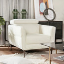 Modern Upholstered Single Sofa with Adjustable Headrest by LJGDeals