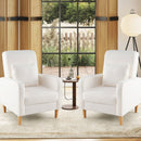 Modern Upholstered Sofa chair with Lumbar Pillow and Teddy Fleece Cover-White by LJGDeals