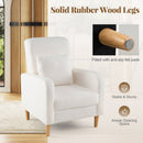 Modern Upholstered Sofa chair with Lumbar Pillow and Teddy Fleece Cover-White by LJGDeals