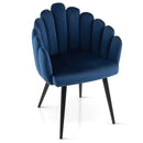 Modern Velvet Dining Chair with Metal Base and Petal Backrest by LJGDeals