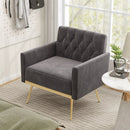 Modern Velvet Upholstered Accent Chair with Button-Tufted Back and Adjustable Feet by LJGDeals