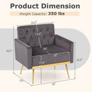 Modern Velvet Upholstered Accent Chair with Button-Tufted Back and Adjustable Feet by LJGDeals