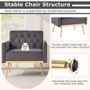 Modern Velvet Upholstered Accent Chair with Button-Tufted Back and Adjustable Feet by LJGDeals