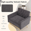 Modern Velvet Upholstered Accent Chair with Button-Tufted Back and Adjustable Feet by LJGDeals