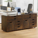 Modern Vertical 5-Drawer Mobile Chest with Door 5 Casters by LJGDeals